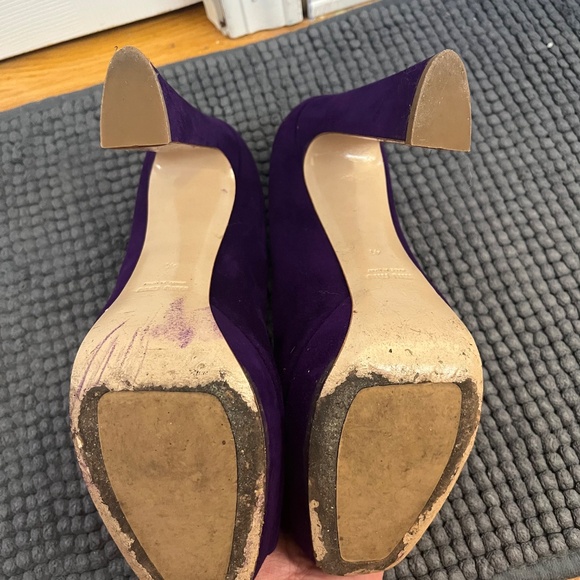 MIU MIU suede purple flare heels - Picture 4 of 4